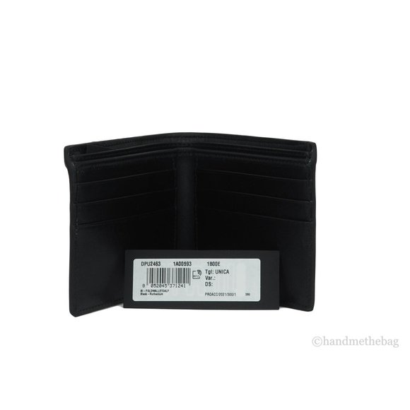 SOLD OUT!!   Monogram V Logo Bifold Organizer Wallet Black Grained Leather - Picture 8 of 9